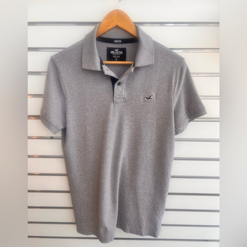 Hollister Boy’s - Grey Polo Shirt - Medium